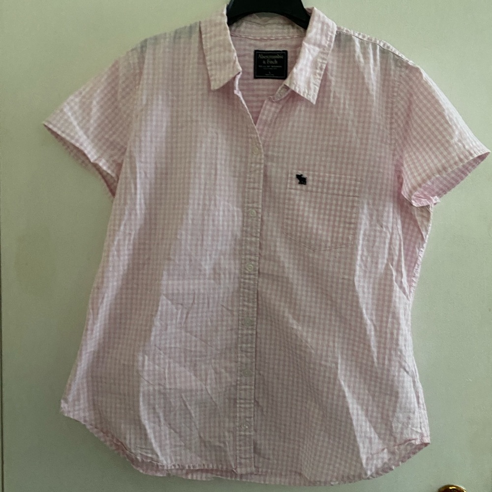 Abercrombie & Fitch Pale Pink Gingham Button Down Shirt